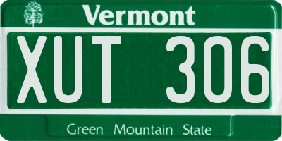 VT license plate XUT306