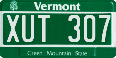 VT license plate XUT307