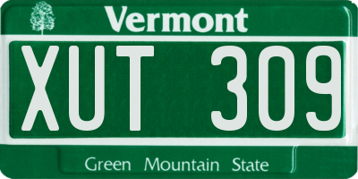VT license plate XUT309