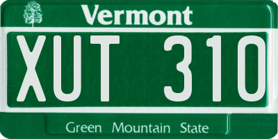 VT license plate XUT310