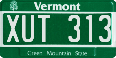 VT license plate XUT313