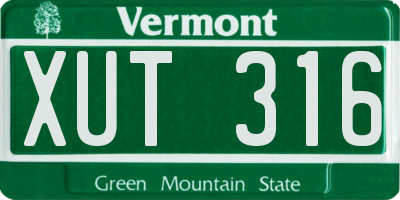 VT license plate XUT316