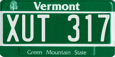 VT license plate XUT317