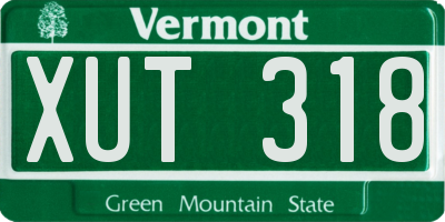 VT license plate XUT318