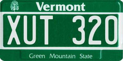VT license plate XUT320