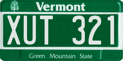 VT license plate XUT321