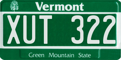 VT license plate XUT322