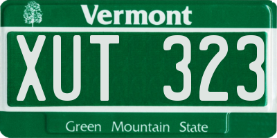 VT license plate XUT323