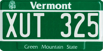 VT license plate XUT325