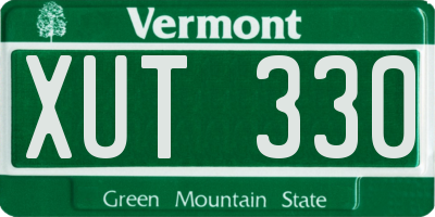 VT license plate XUT330