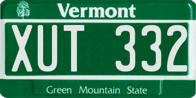 VT license plate XUT332