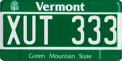 VT license plate XUT333