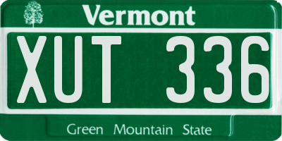 VT license plate XUT336