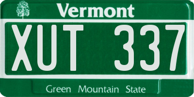 VT license plate XUT337
