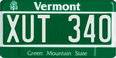 VT license plate XUT340