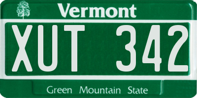 VT license plate XUT342