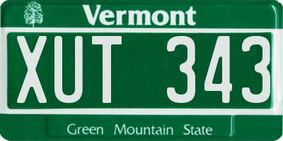 VT license plate XUT343