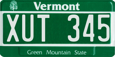 VT license plate XUT345