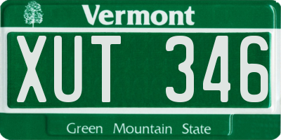 VT license plate XUT346