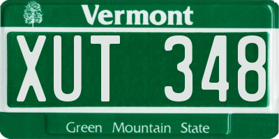 VT license plate XUT348