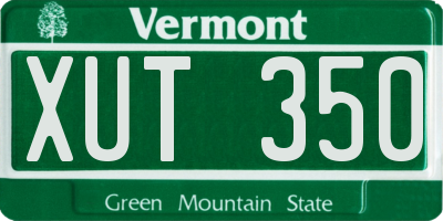 VT license plate XUT350