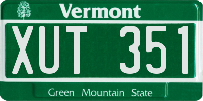 VT license plate XUT351