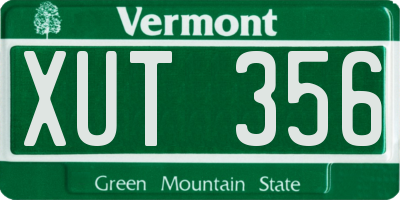 VT license plate XUT356