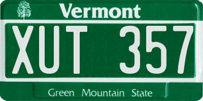 VT license plate XUT357