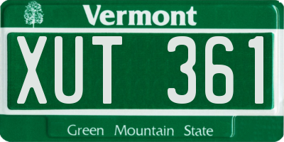 VT license plate XUT361