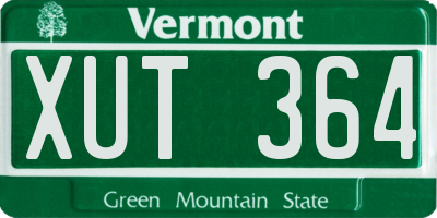 VT license plate XUT364