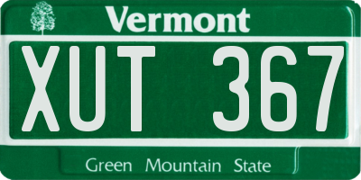 VT license plate XUT367