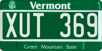 VT license plate XUT369