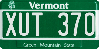 VT license plate XUT370