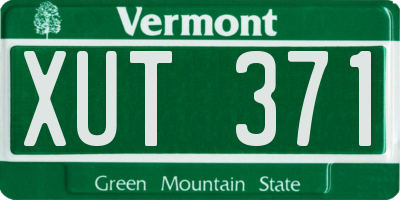 VT license plate XUT371