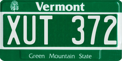 VT license plate XUT372