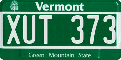 VT license plate XUT373
