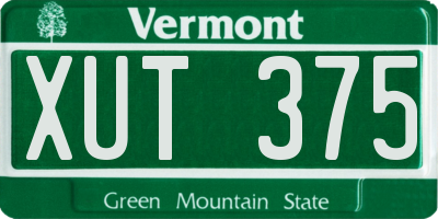 VT license plate XUT375