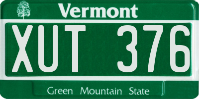 VT license plate XUT376
