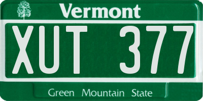VT license plate XUT377
