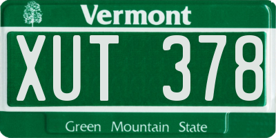 VT license plate XUT378