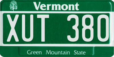 VT license plate XUT380