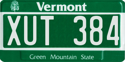 VT license plate XUT384