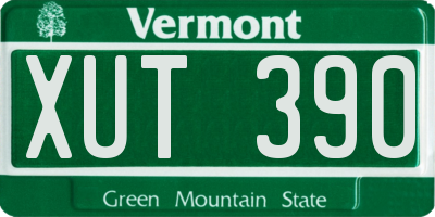 VT license plate XUT390