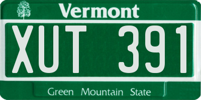 VT license plate XUT391