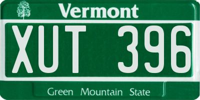 VT license plate XUT396