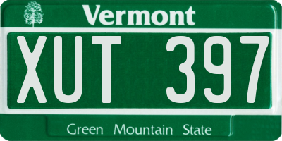 VT license plate XUT397