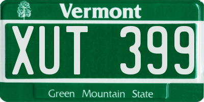 VT license plate XUT399