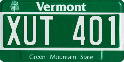 VT license plate XUT401