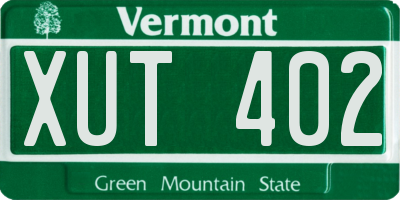 VT license plate XUT402
