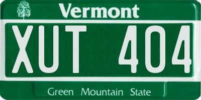VT license plate XUT404